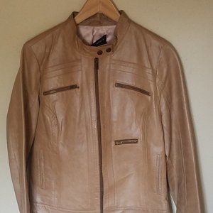Leather Tan  Motorcycle Jacket